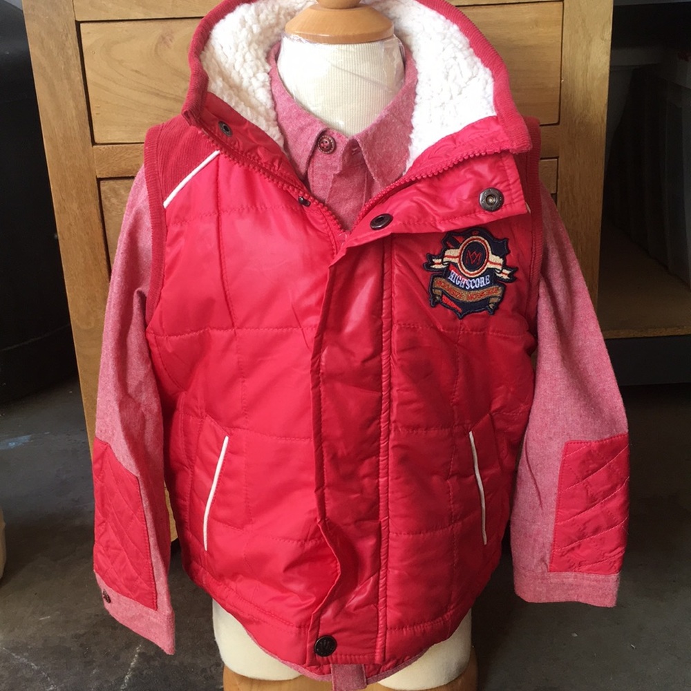 Boys fashion 2-piece cozy vest & shirt outfit set